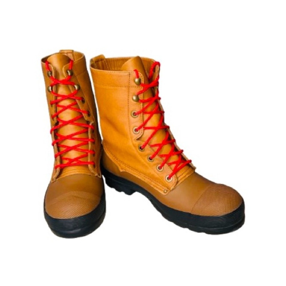 HUNTER Leather Rubber Duck‎ Rain Boots Waterproof Lace Up Tan Brown | Men's US 9